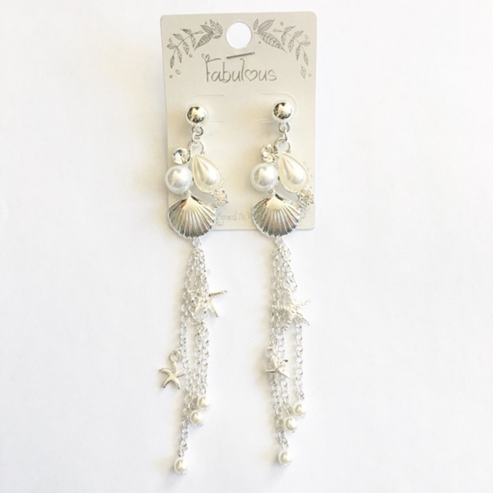 Tropical 🏝 Theme Chain Fringe Statement Earrings